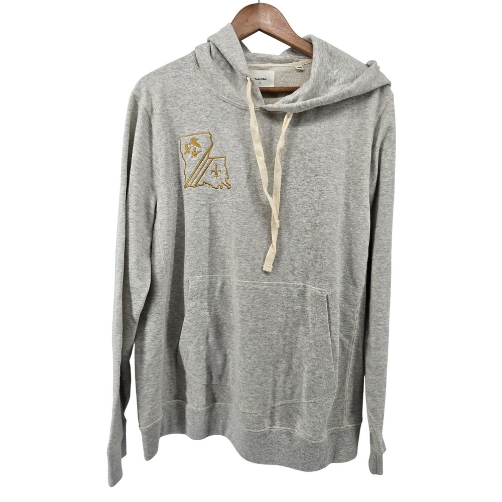 Billy Reid Hoodie Mens Large Gray Louisiana State Believe Graphic Cotton Canada